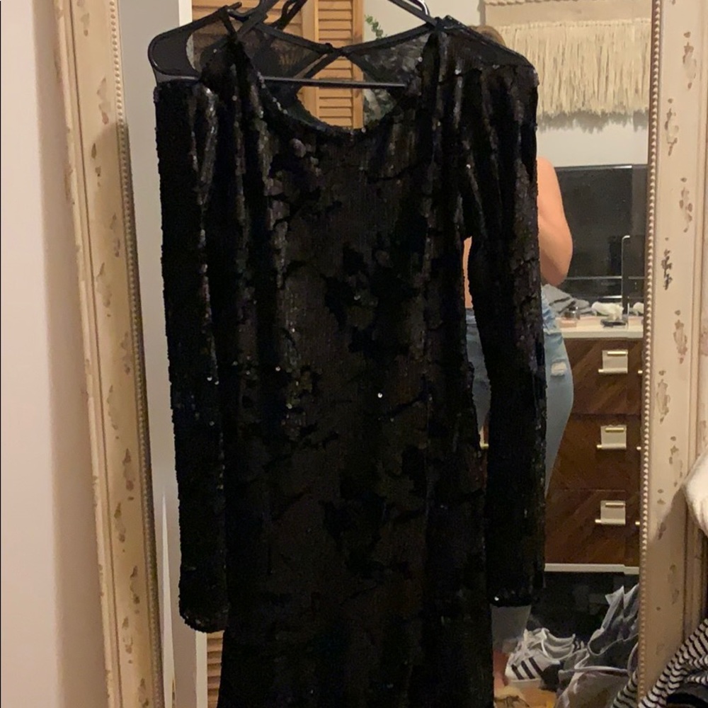 Velvet and sequin cocktail dress